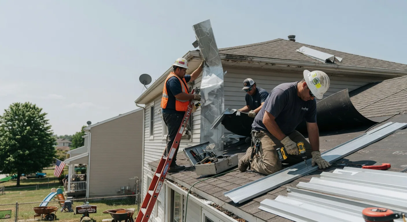 Storm Damage Metal Roof Repair in West Boothbay Harbor, ME